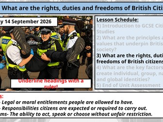 AQA GCSE Citizenship Studies: What are the rights, duties and freedoms of British Citizens?