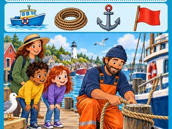 Harbor Boats Reading Comprehension and Writing Workbook Grades 1-2