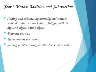 Year 3 Addition and Subtraction Revision