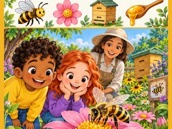 Bees Pollination Reading Comprehension and Writing Workbook Grades 1-2