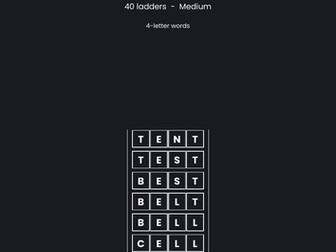 Word Ladders - 40 Puzzles | 18 No-Prep Sheets