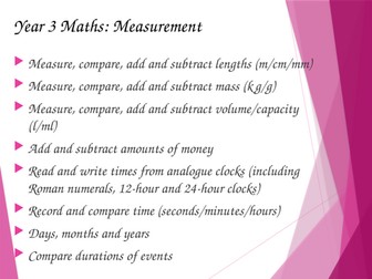 Year 3 Measurement Revision
