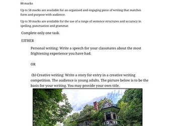 CCEA GCSE English Language Unit 4 Mock Exam