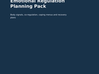 Emotional Regulation Planning Pack | SEND and Co-Regulation Worksheets