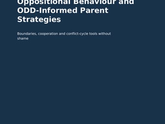 Oppositional Behaviour and ODD-Informed Parent Strategies | Conflict and Boundaries