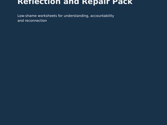 Reflection and Repair Pack | Restorative SEND Worksheets