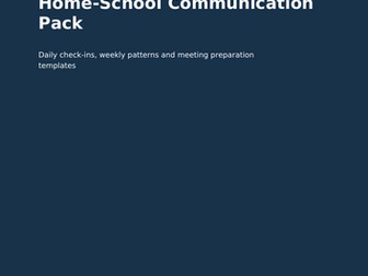 Home-School Communication Pack | SEND Check-ins and Pattern Tracking
