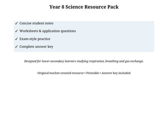 Year 8 Science – Respiration and Gas Exchange | Notes, Worksheets & Answers