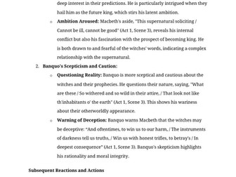 Macbeth GCSE AQA Grade 9 Essay Macbeth and Banquo attitudes towards the Supernatural