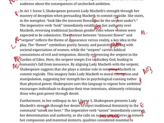 Macbeth GCSE AQA Grade 9 Essay Lady Macbeth As A Strong Female Character