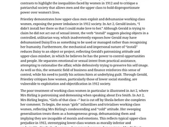 An Inspector Calls GCSE AQA Grade 9 Essay Treatment of Women