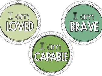 Positive Affirmations in Cool Colours (x10)