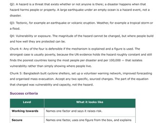 Natural Hazards Homework Booklet