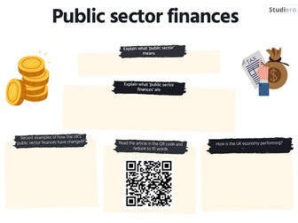A-Level Economics: Public Sector Finances Summary Sheet & Spring Statement Analysis (AQA/Edexcel/OCR