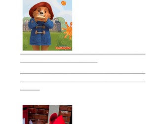 Paddington writing resources pictures cloze procedure KS1 Y1 Y2 editable