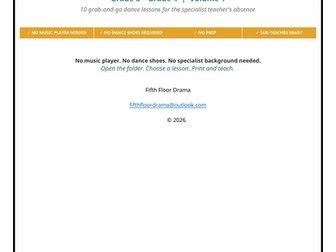 Dance Emergency Sub Plans VOLUME 1 | 3rd–4th Grade