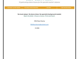 Dance Emergency Sub Plans VOLUME 1 | 5th–6th Grade