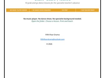 Dance Emergency Sub Plans VOLUME 2 | 5th–6th Grade
