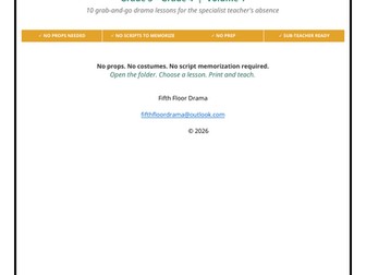 Drama Emergency Sub Plans VOLUME 1 | 3rd–4th Grade