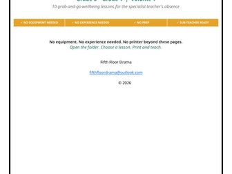 Mindfulness & Wellbeing Emergency Sub Plans VOLUME 1 | 3rd–4th Grade