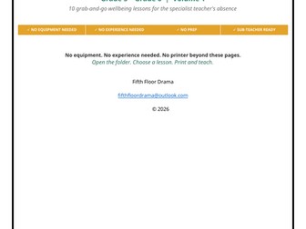Mindfulness & Wellbeing Emergency Sub Plans VOLUME 1 | 5th–6th Grade