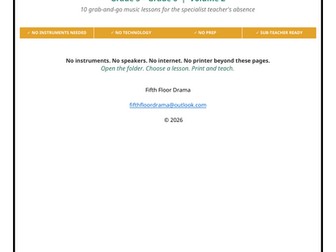 Music Emergency Sub Plans VOLUME 2 | 5th–6th Grade
