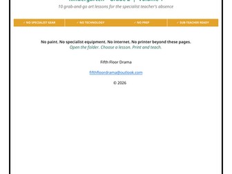 Visual Arts Emergency Sub Plans VOLUME 1 | K–2nd Grade