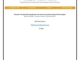 Visual Arts Emergency Sub Plans VOLUME 2 | K–2nd Grade