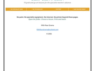 Visual Arts Emergency Sub Plans VOLUME 1 | 3rd–4th Grade