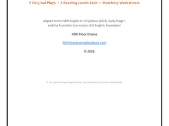 Kindergarten Readers Theatre Scripts | Differentiated Fluency Plays & Worksheets