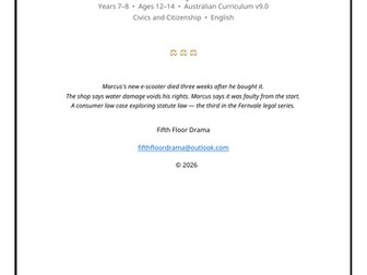 Mock Trial Unit | The Case of the Faulty E-Scooter | Year 7-8 Consumer Law (AC v9.0)