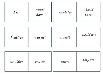 Contractions dominoes game