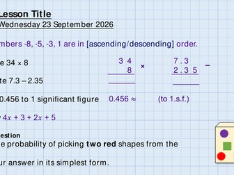 KS3 Starter Sample