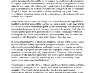Harvest Festival UKS2 Reading Comprehension | Updated for 2026-27
