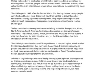 The United Nations Day KS1 Reading Comprehension | Updated for 2026-27