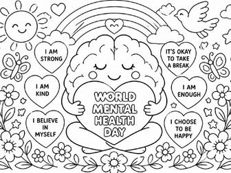 World Mental Health Day Colouring Sheets | 3 Designs | Updated for 2026-27