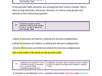 WJEC A level Chemistry AS Unit 1 Topic 1.6: The periodic table notes