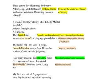"Miz Rosa Rides the Bus" GCSE poetry analysis