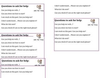 Question Starters to ask for help