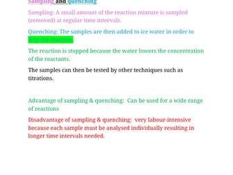 WJEC A level chemistry A2 Unit 3 topic 3.5 chemical kinetics notes