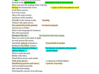 Welsh Landscape by R.S. Thomas GCSE poetry analysis