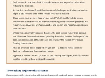 UK Coasts and Rivers Retrieval Pack – GCSE Geography