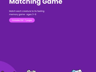 Emotions Matching Game: Pairs and Words
