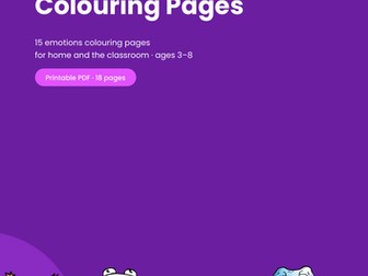 Emotions Colouring Pages: 15 Feelings