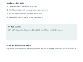 Year 5 Decimals and Percentages Pack