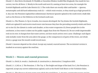 Coasts and Rivers Homework – AQA GCSE Geography