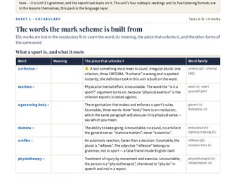 IGCSE ESL 0510 U7 Sports & Competition — EAL Theme Unit