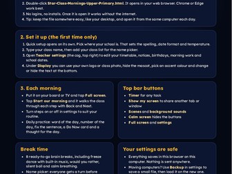 Interactive Morning Routine Display (KS2)