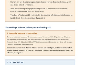 Changing Economic World GCSE Geography Starters