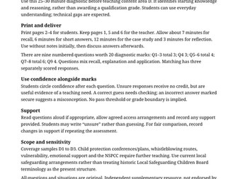 Keeping Children Safe: Recognising and Responding to Abuse AAQ Unit 2 D Baseline Assessment